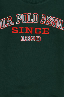Erkek _ocuk Koyu Ye_il Bisiklet Yaka Sweatshirt Sepette S_rpriz _ndirim - U.s. polo assn фото 3