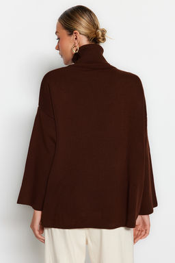 Kahverengi Genis Kal?p Basic Triko Kazak TWOAW23KZ00206