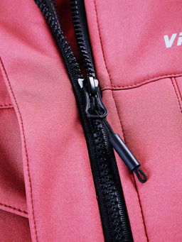 Ветровка спортивная женская с капюшоном softshell розового цвета 9566R - Mtforce фото 8
