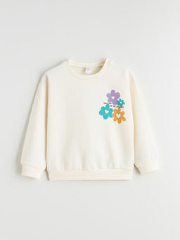 ?i?ekli K?z ?ocuk Sweatshirt ve Tayt