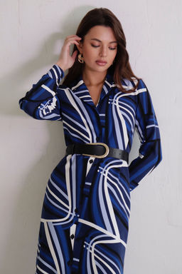 Платье-рубашка с английским воротником принт - Martichelli фото 57