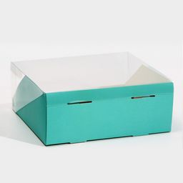 Цена за 5 шт. Коробка для кондитерских изделий с PVC-крышкой Тиффани, 25 х 22,5 х 10 см - Дарите счастье фото 4