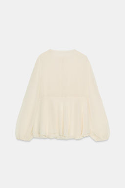 BLUSA VOLANTES ZW COLLECTION / Crudo - Zara фото 8