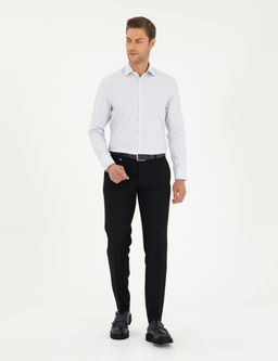 Lacivert Slim Fit Uzun Kollu G_mlek