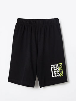 Beli Lastikli Bask?l? Erkek ?ocuk Pijama ?ort