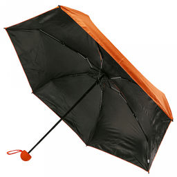 Зонт-мини механический Палитра UPF50+ ткань эпонж (полиэстер) + черное УФ-покрытие, 6 лучей, д/купола 90см, 5 сложений, 18см в сложенном виде, механизм против ветра, ручка с покрытием soft-touch, цвет оранжевый, 218гр (Китай) - Домашняя мода фото 3