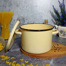 Кастрюля 4,5л 2с17 без рис.крем. - Стальэмаль фото 4