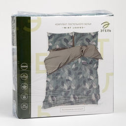 Постельное бельё Этель 2 сп Mint leaves, пододеяльник 175х215 см, наволочки 50х70 см 2 шт, 100% хлопок  фото 5