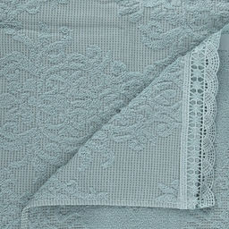 Полотенце махровое "Династия" 70х140см, хлопок 100%, ажурный кант, мятный (Китай)