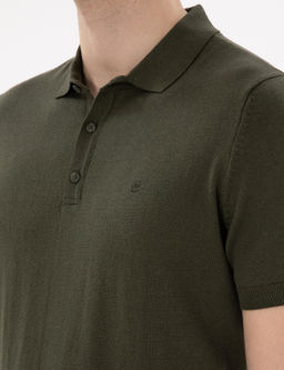 Haki Slim Fit D__meli Polo Yaka Triko Ti__rt - Pierre cardin фото 7