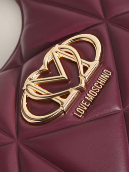 Женская сумка на плечо LOVE MOSCHINO EMBOSSED Q Артикул 4561033, фиолетово-бордовый  фото 2