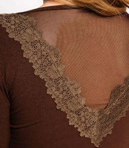 Лонгслив #КТ0140, шоколадный