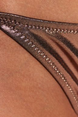 TRENDYOLMILLA Kahverengi Baglamal? Parlak Lak Bask?l? Brazilian Bikini Alt? TBESS23BA00315 фото 5