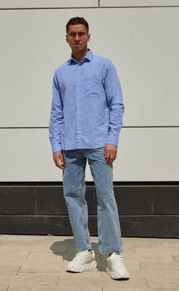 Рубашка д/р лен TF311-0460 jeans
