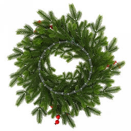 Декоративный венок "Елка с ягодой" д43см, малый, пластик, зеленый (Россия)