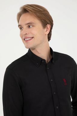 U. S. Polo Assn / Рубашка мужская черная Uzunkol Basic - U.s. polo assn фото 2