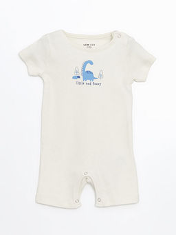 Bisiklet Yaka Bask?l? Erkek Bebek Tulum