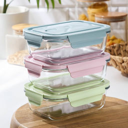 Контейнер Доляна Cook and Freeze, 650 мл, 17.5×13×6 см, с крышкой, жаропрочное стекло, цвет МИКС