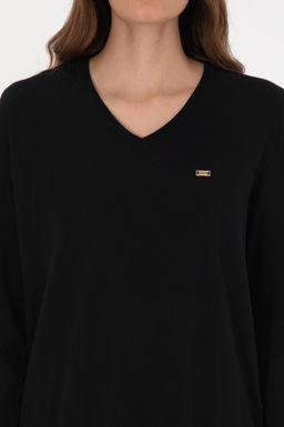 Kad_n Siyah V Yaka Basic Kazak - U.s. polo assn фото 6