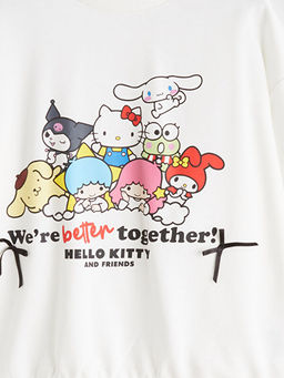 Bisiklet Yaka Hello Kitty Bask?l? K?z ?ocuk Sweatshirt