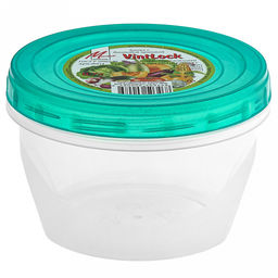 Контейнер для продуктов пластмассовый VintLock 0,7л, д12,5см, h8см, винтовая крышка (Россия)