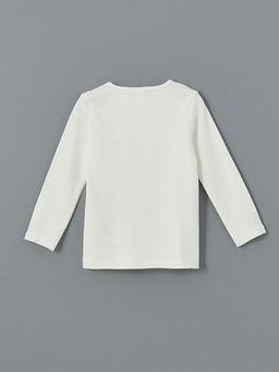 Bisiklet Yaka Uzun Kol Minnie Mouse Bask?l? K?z Bebek Ti??rt - Waikiki фото 2