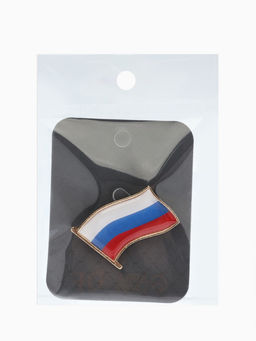 Брошь «Флаг России», триколор в золоте