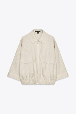 LINEN BLEND SAFARI JACKET - Zara фото 8
