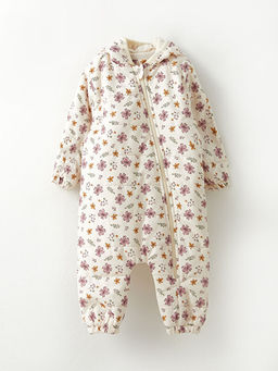 Kap??onlu Uzun Kollu Bask?l? K?z Bebek Astronot Mont