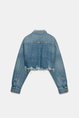 TRF CROP DENIM OVERSHIRT - Zara фото 13