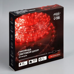 Световой шнур Luazon Lighting 10 мм, IP65, 10 м, 24 LED/м, 220 В, 8 режимов, свечение красное  фото 9