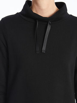 Yar?m Bal?k?? Yaka Kad?n Kal?n Sweatshirt Tunik