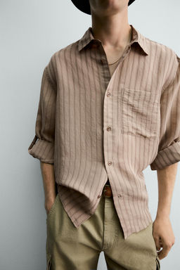 CAMISA RAYAS TRABILLA MANGA / rosa claro - Zara фото 6