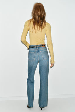 JEANS Z1975 STRAIGHT TAPERED TIRO ALTO CINTUR?N / Azul claro - Zara фото 6