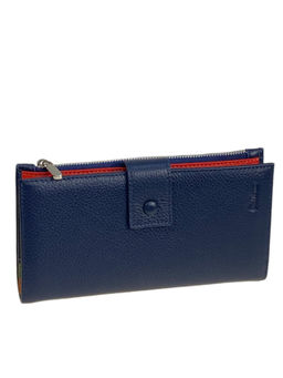 Женское портмоне из натуральной кожи, цвет синий