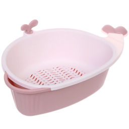 Цена за 2 шт. Дуршлаг пластиковый "SEGRETO" Кит 33*21,5*12см пыльная роза