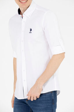 U. S. Polo Assn / Мужская белая рубашка с длинным рукавом - U.s. polo assn фото 6