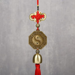 Цена за 2 шт. Колокольчик металл Монета Инь-ян 1 колокол d=2,5 см 35х5,3х2,7 см