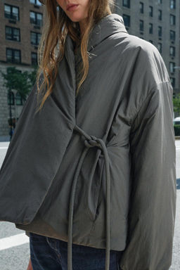 ZW COLLECTION WRAP-AROUND KIMONO JACKET - Zara фото 9