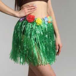 Гавайская юбка, зелёная, 40 см