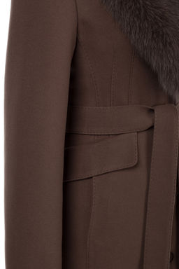 Мех натуральный (песец) Пальто утепленное Холлофайбер 300 - El podio фото 6