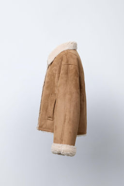 DOUBLE-FACED FAUX SHEARLING JACKET - Zara фото 3