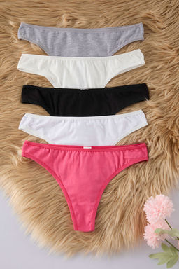 TRENDYOLMILLA Cok Renkli 5li Paket Pamuklu Tanga Orme Kulot THMSS25KU00017  фото 4