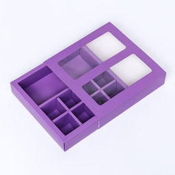 Цена за 2 шт. Коробка для 8 конфет + шоколад, с окном, сиреневая, 17.7×17.7×3.8 см