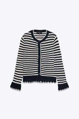 STRIPED KNIT CARDIGAN WITH RUFFLES - Zara фото 4