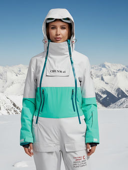 Горнолыжный комбинезон женский зимний зеленого цвета 2320Z