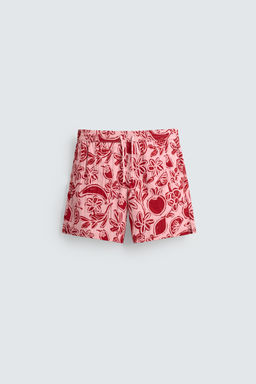 MID-LENGTH FRUIT PRINT SWIMMING TRUNKS - Zara фото 15