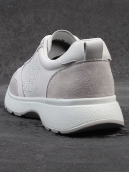 03-YC527-2 WHITE/GRAY Кроссовки женские (натуральная кожа)