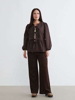 B?y?k Beden Fiyonk Ba?lama Detayl? Kad?n G?mlek