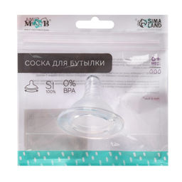 Соска на бутылочку M&B «Standard», антиколиковая, широкое горло Ø50 мм., от 6 мес., быстрый поток